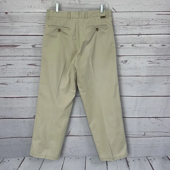 LACOSTE Men's Tan Khakis Trousers Front Seam Size 32X32